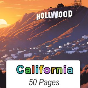 California Dreaming: 50 Page Digital Coloring Book
